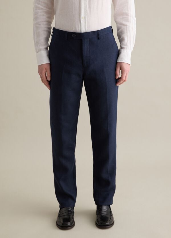 Ovs Pantaloni Regular Fit In Lino Contemporary
