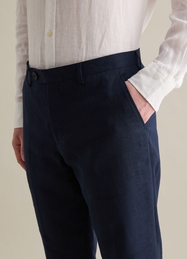 Ovs Pantaloni Regular Fit In Lino Contemporary