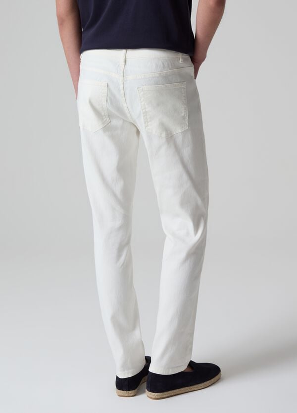 Ovs Pantaloni Slim Fit In Lino E Cotone PIOMBO