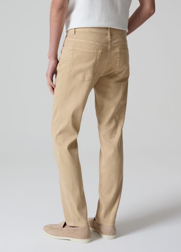 Ovs Pantaloni Slim In Lino E Cotone Stretch