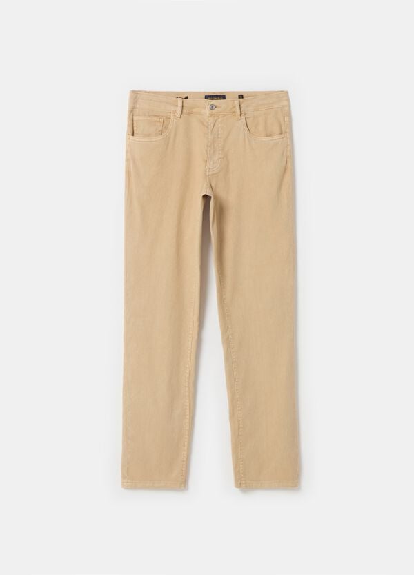 Ovs Pantaloni Slim In Lino E Cotone Stretch