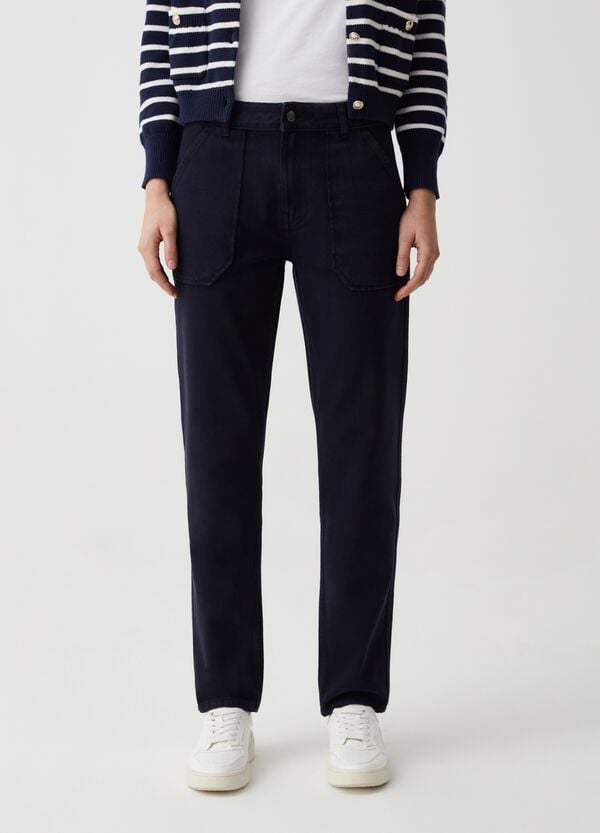 Ovs Pantaloni Straight Fit In Cotone
