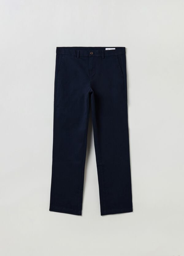 Ovs Pantaloni Straight Fit In Cotone Stretch