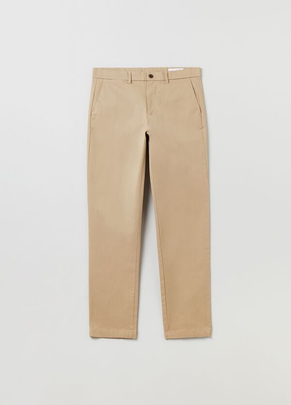 Ovs Pantaloni Straight Fit In Cotone Stretch