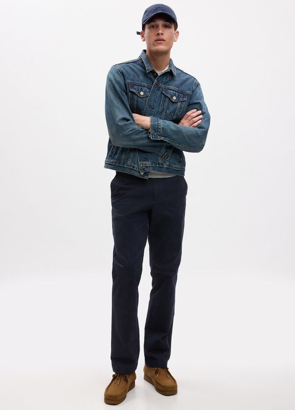 Ovs Pantaloni straight fit in cotone stretch