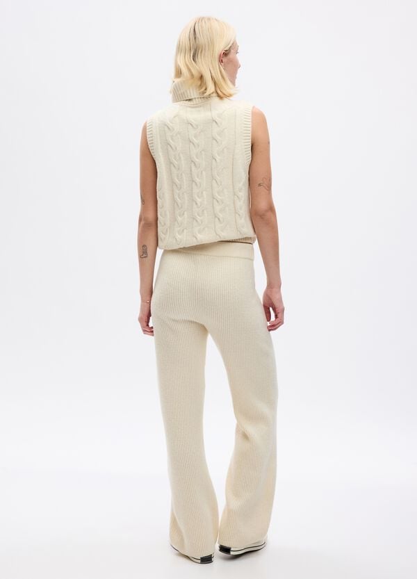 Ovs Pantaloni Wide Leg A Coste Inglesi