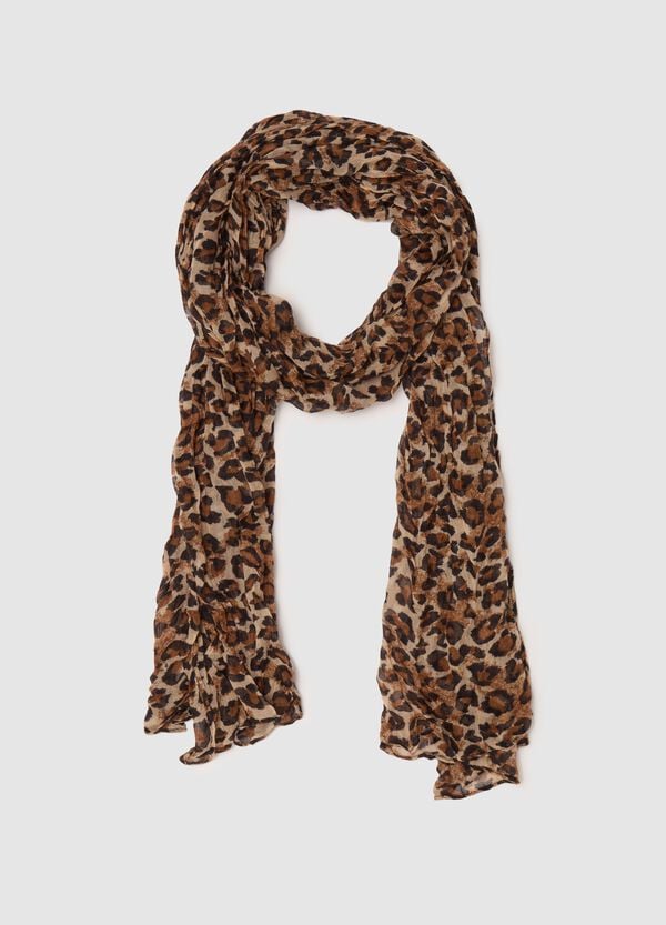Ovs Pashmina effetto crinkle animalier