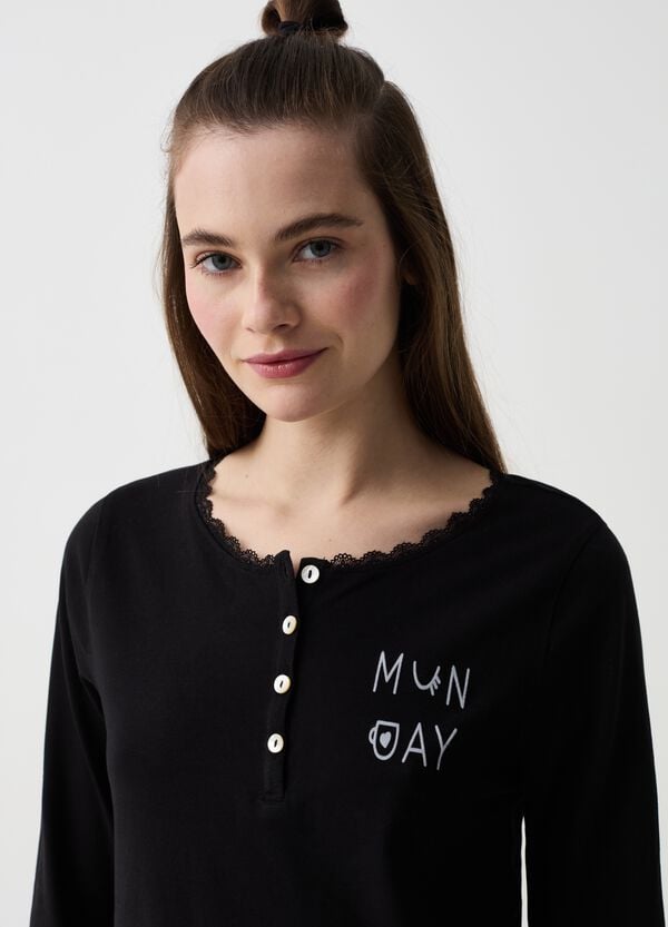 Ovs Pigiama A Pois Con Stampa Lettering