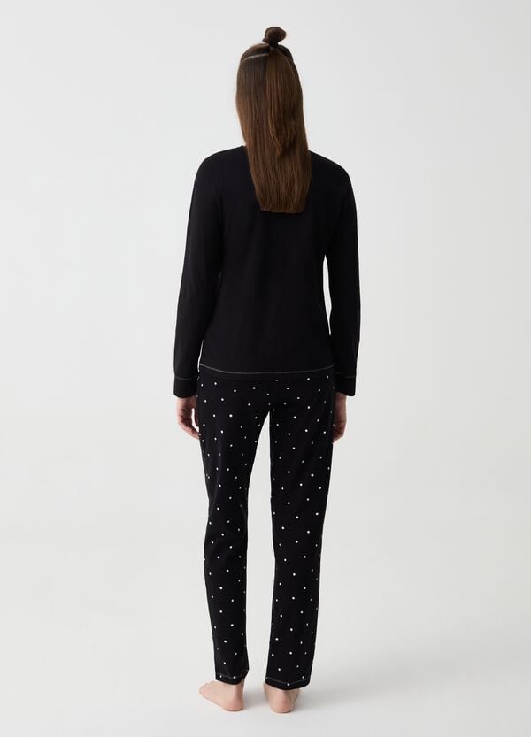 Ovs Pigiama A Pois Con Stampa Lettering