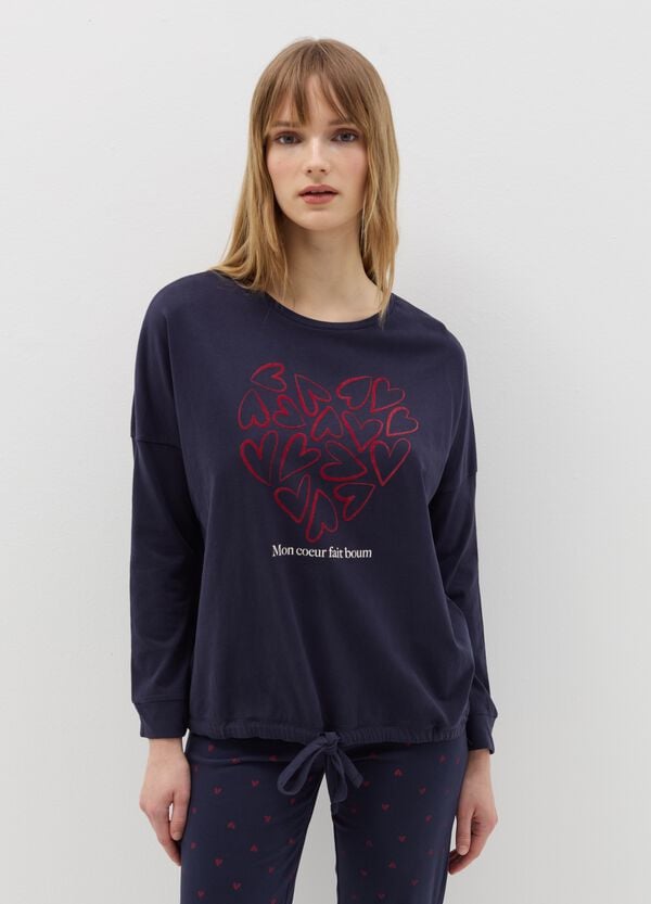Ovs Pigiama Con Coulisse E Stampa Cuori