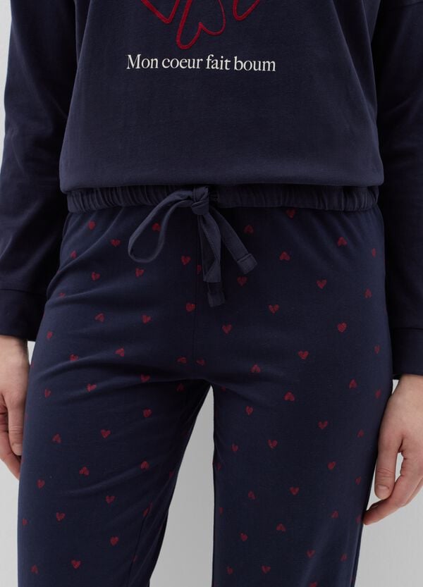 Ovs Pigiama Con Coulisse E Stampa Cuori