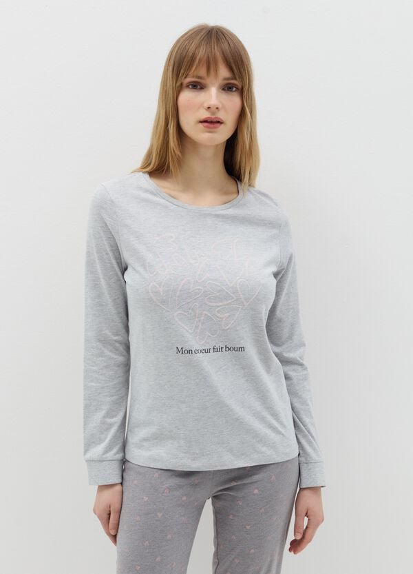 Ovs Pigiama Con Coulisse E Stampa Cuori