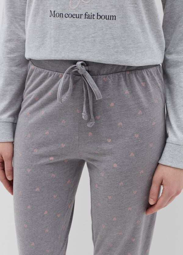 Ovs Pigiama Con Coulisse E Stampa Cuori