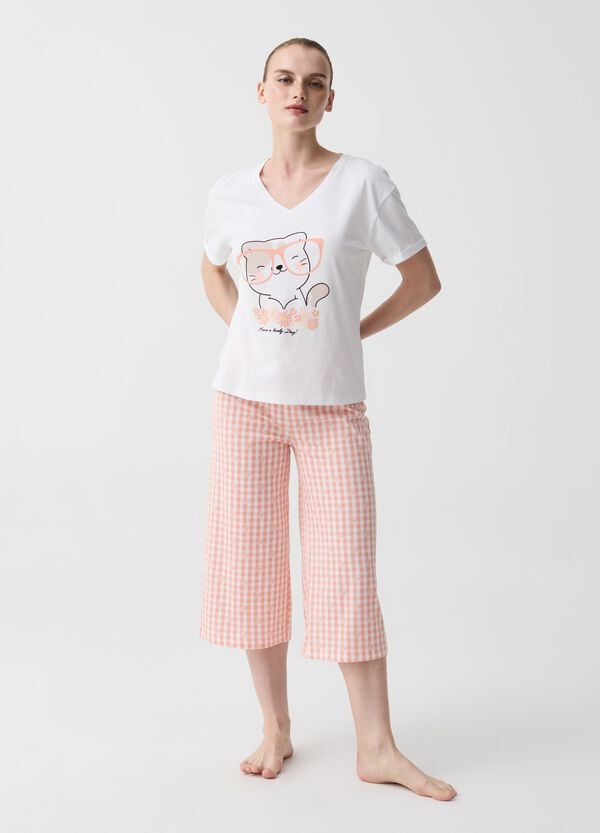 Ovs Pigiama con pantalone pinocchietto vichy