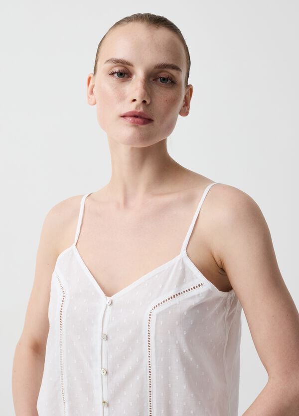 Ovs Pigiama Corto In Cotone Dobby