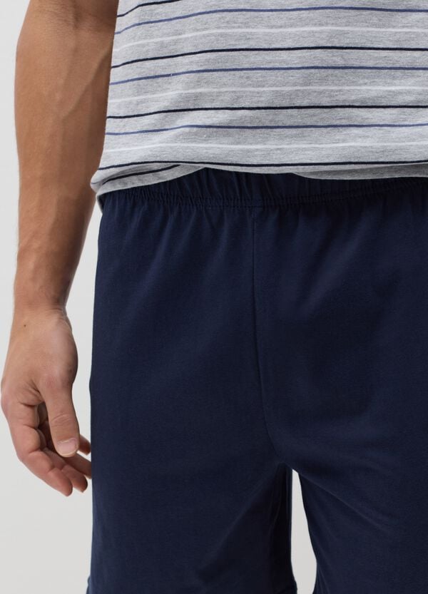 Ovs Pigiama Corto In Cotone Fantasia Righe