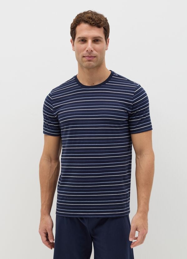 Ovs Pigiama Corto In Cotone Fantasia Righe