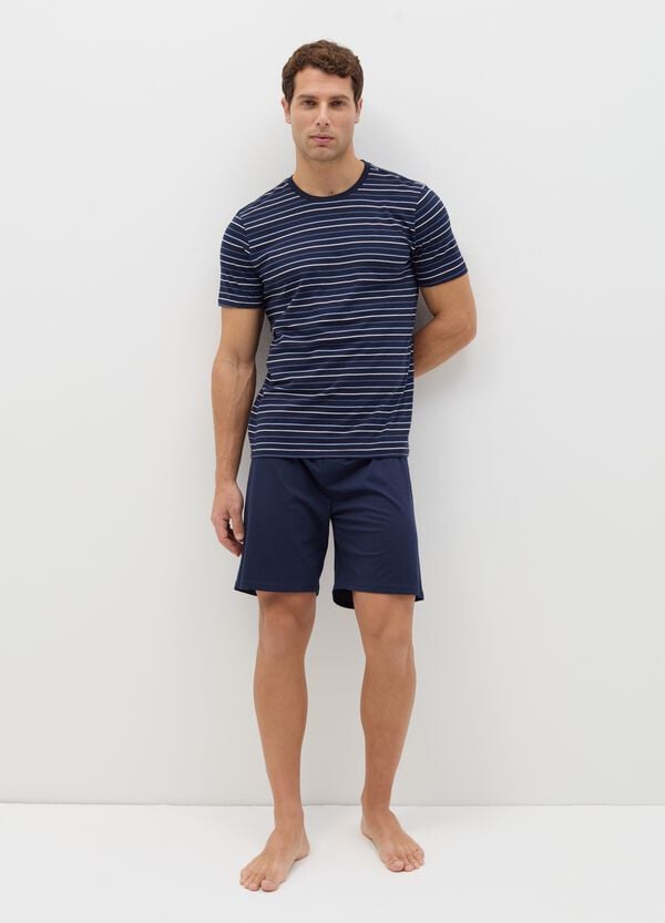 Ovs Pigiama corto in cotone fantasia righe