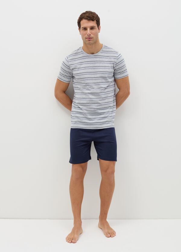 Ovs Pigiama corto in cotone fantasia righe