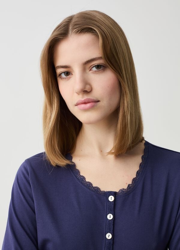 Ovs Pigiama In Cotone Bio Con Scollo Serafino