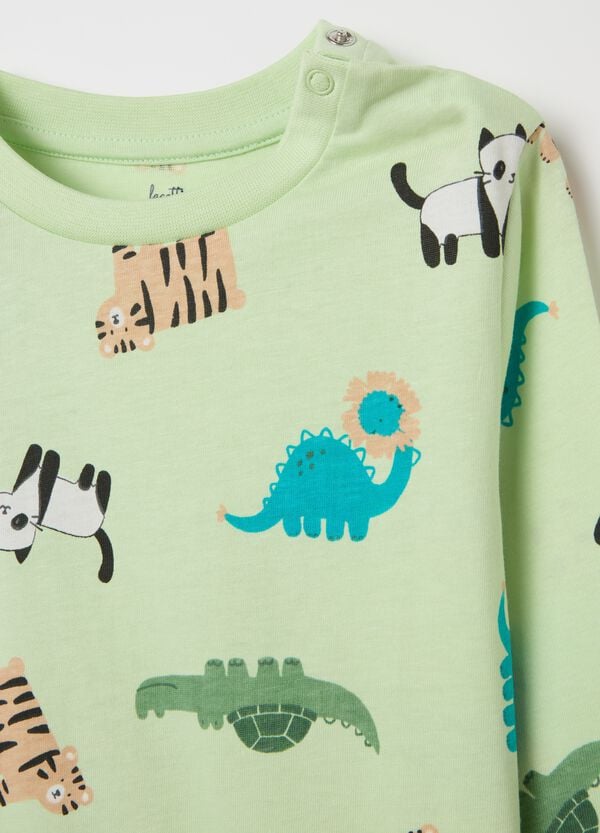 Ovs Pigiama In Cotone Bio Con Stampa Animaletti