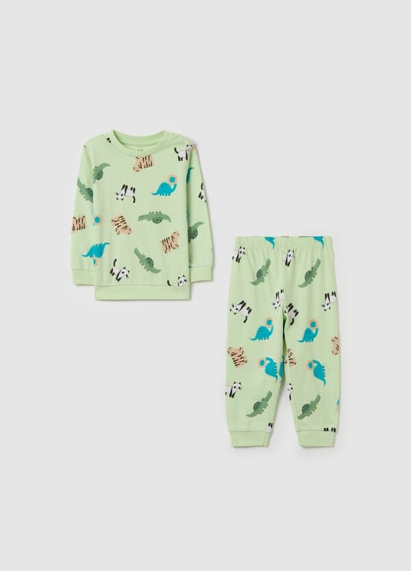Ovs Pigiama in cotone bio con stampa animaletti