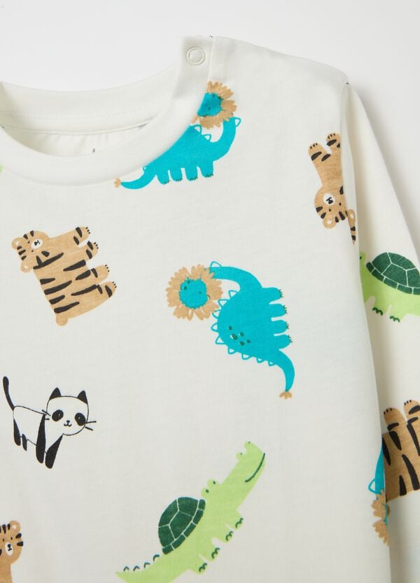 Ovs Pigiama In Cotone Bio Con Stampa Animaletti