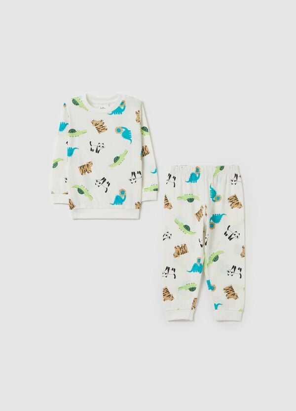Ovs Pigiama in cotone bio con stampa animaletti