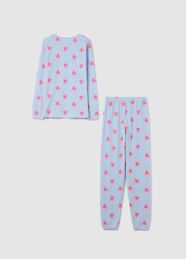 Ovs Pigiama In Cotone Bio Con Stampa Cuori