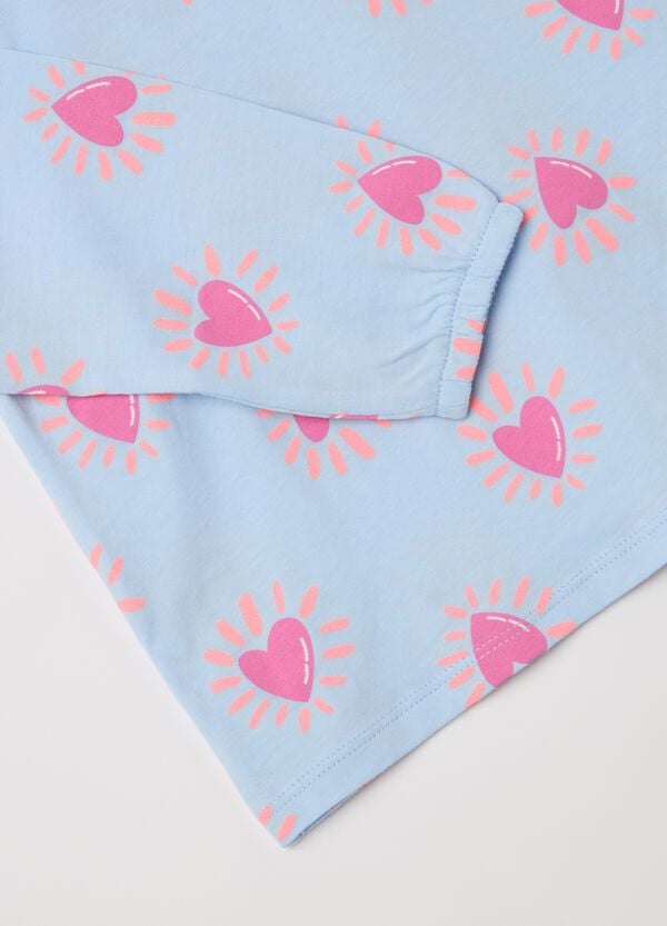 Ovs Pigiama In Cotone Bio Con Stampa Cuori