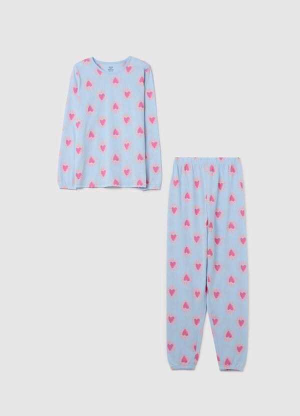 Ovs Pigiama in cotone bio con stampa cuori