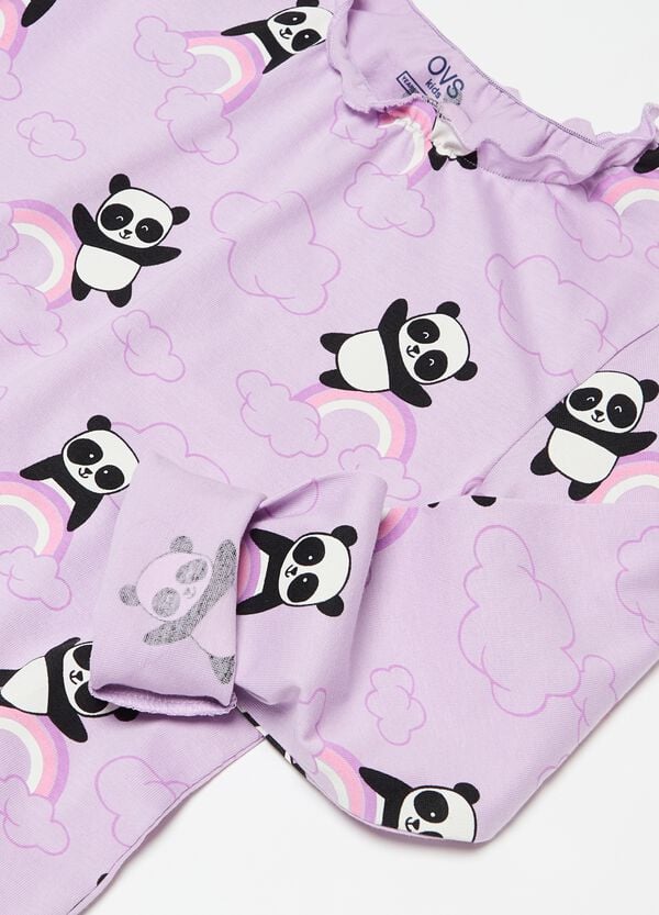 Ovs Pigiama In Cotone Bio Con Stampa Panda