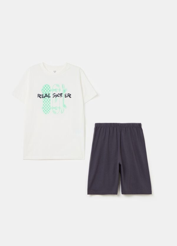 Ovs Pigiama in cotone bio con stampa skateboard
