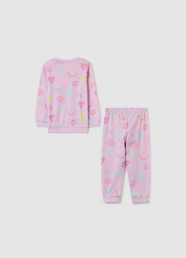Ovs Pigiama In Cotone Bio Con Stampa Sole E Cuori