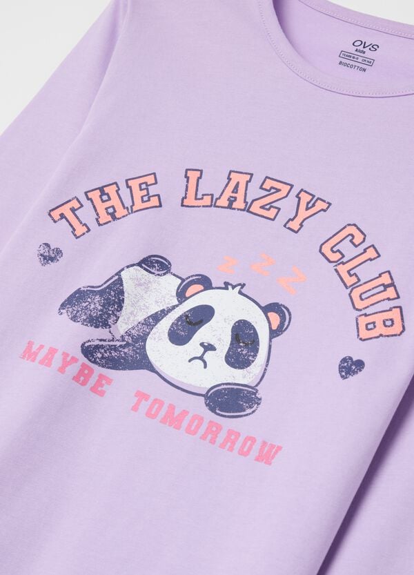Ovs Pigiama In Cotone Bio Con Stampa "The Lazy Club"