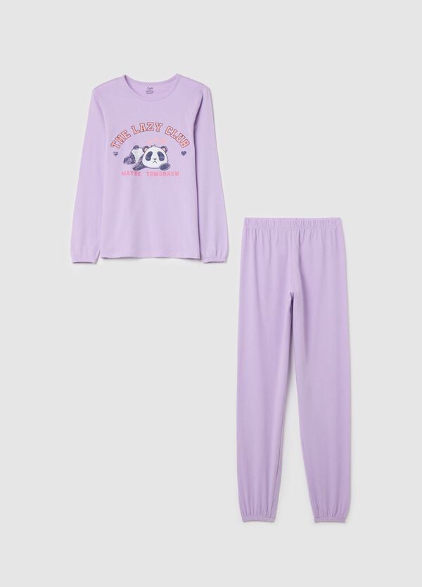 Ovs Pigiama in cotone bio con stampa "The Lazy Club"