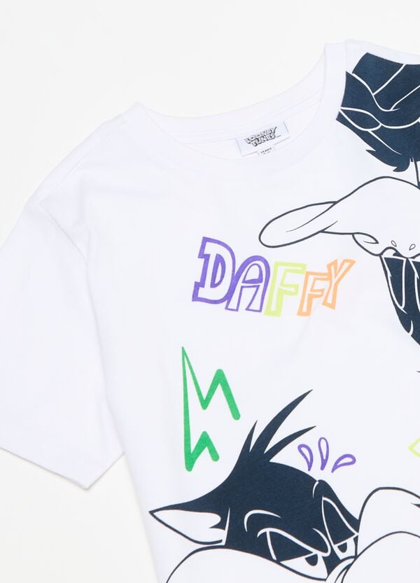 Ovs Pigiama In Cotone Bio Stampa Daffy E Silvestro