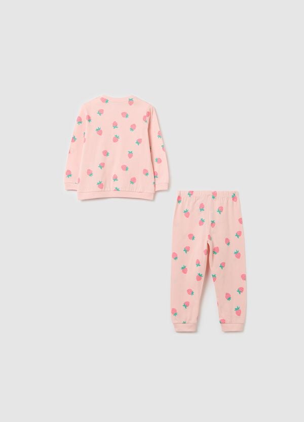 Ovs Pigiama In Cotone Bio Stampa Fragole Rosa