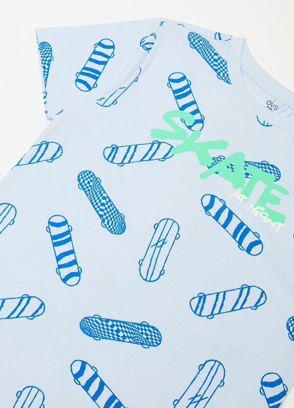 Ovs Pigiama In Cotone Bio Stampa Skateboard