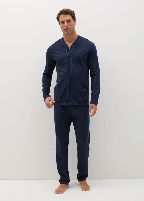 Ovs Pigiama in cotone con piping a contrasto