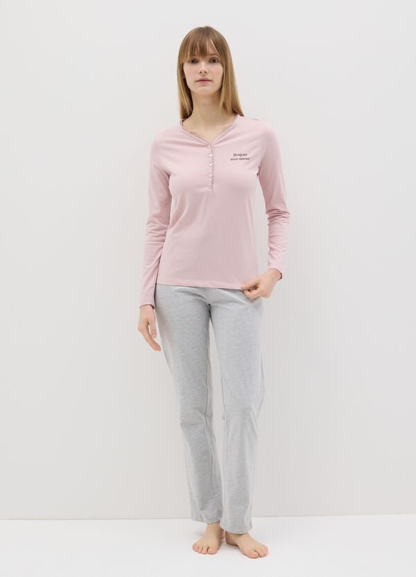 Ovs Pigiama in cotone con scollo serafino