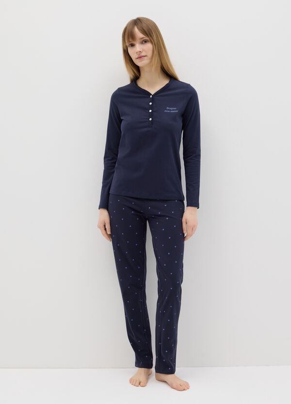 Ovs Pigiama in cotone con scollo serafino