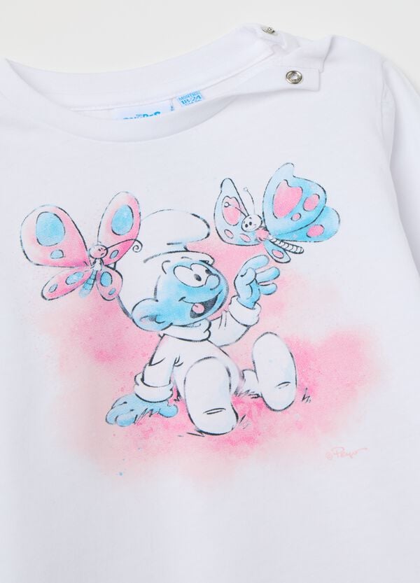 Ovs Pigiama In Cotone Con Stampa Baby Puffo