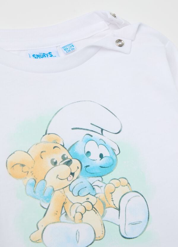 Ovs Pigiama In Cotone Con Stampa Baby Puffo