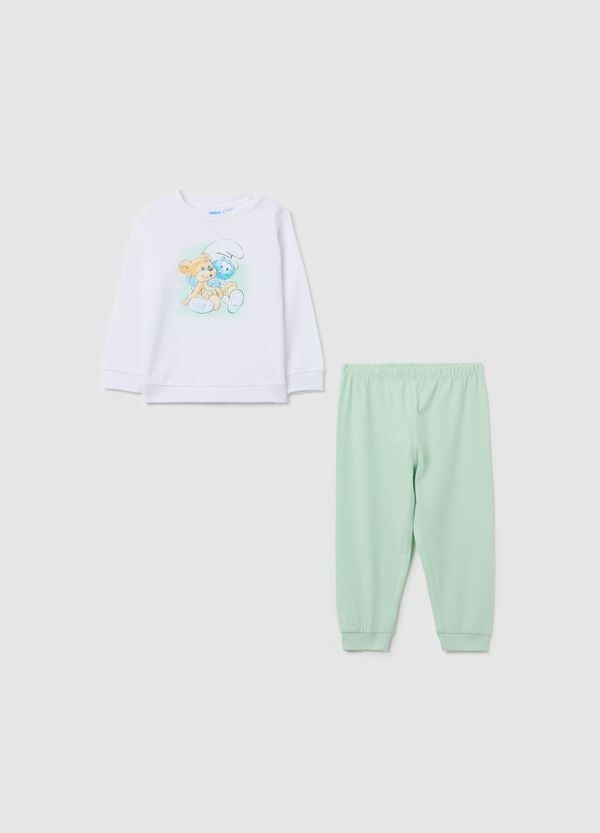 Ovs Pigiama in cotone con stampa Baby Puffo