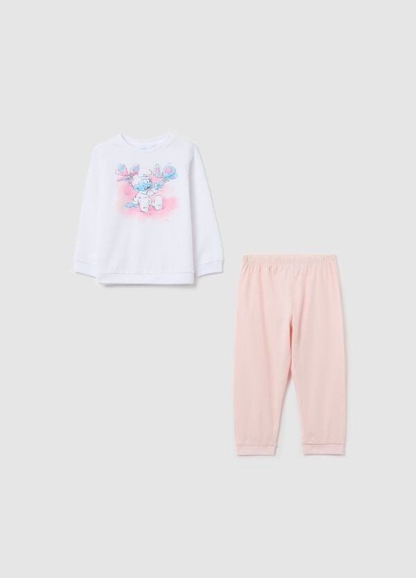 Ovs Pigiama in cotone con stampa Baby Puffo