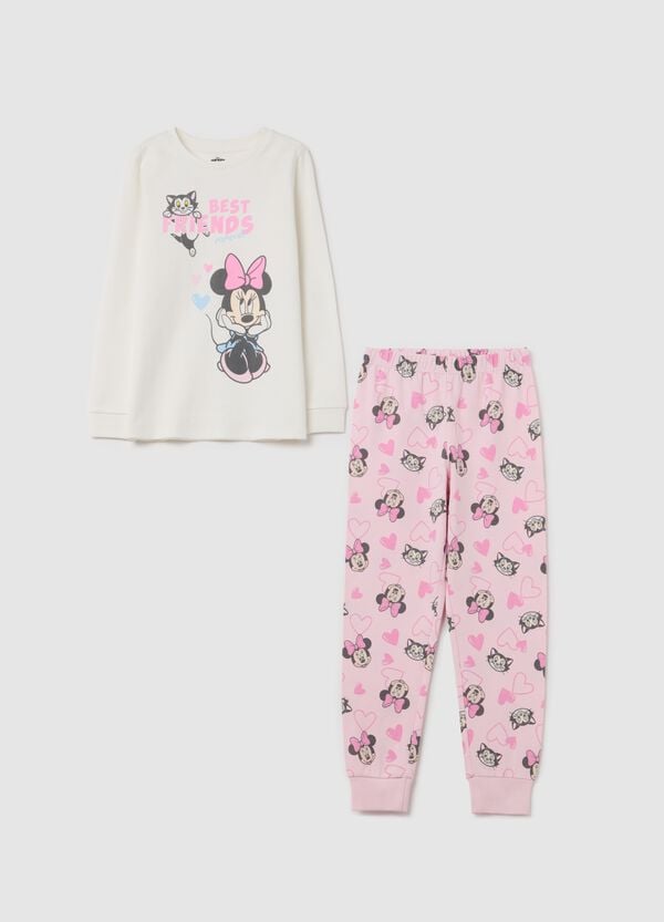 Ovs Pigiama in cotone con stampa Minnie e Figaro