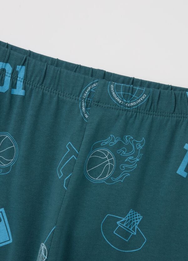 Ovs Pigiama In Cotone Con Stampa Motivo Basket