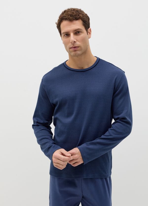 Ovs Pigiama In Cotone Con Top A Righe Sottili