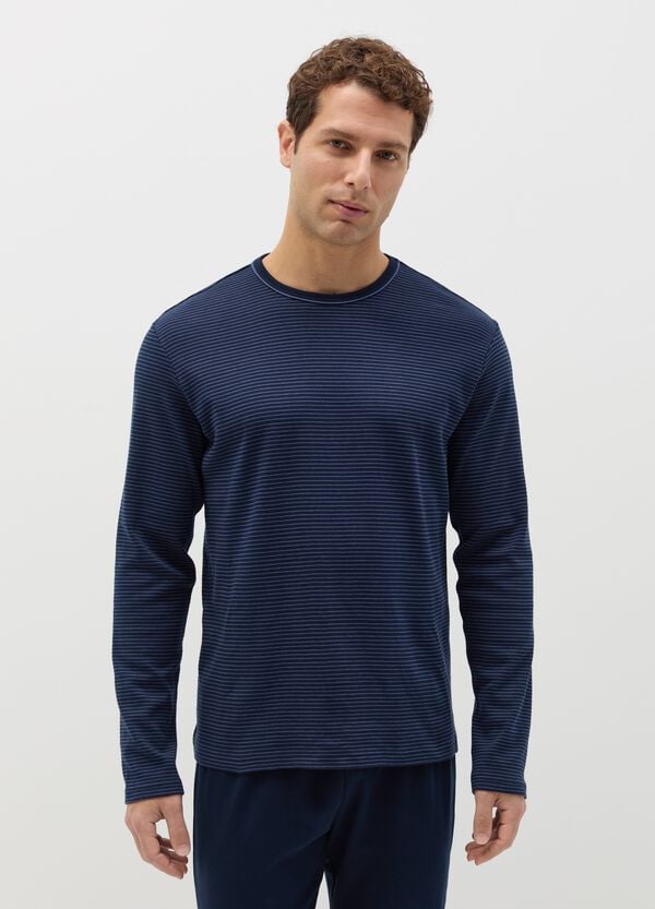 Ovs Pigiama In Cotone Con Top A Righe Sottili